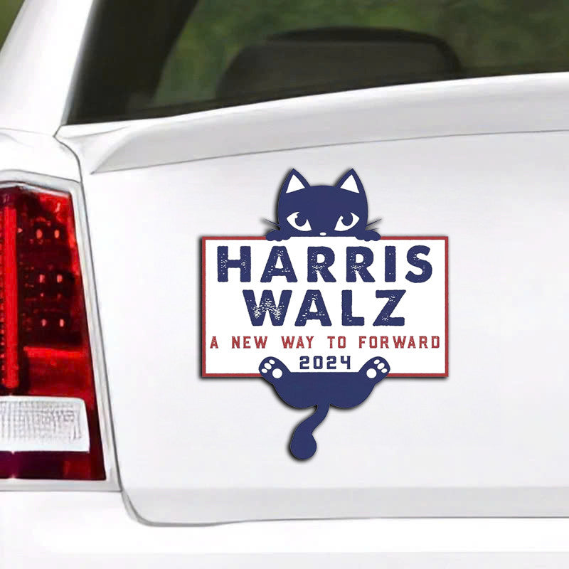 A New Way To Forward Harris Walz Car Magnets Childless Cat Lady Harris Walz 2024 Decal