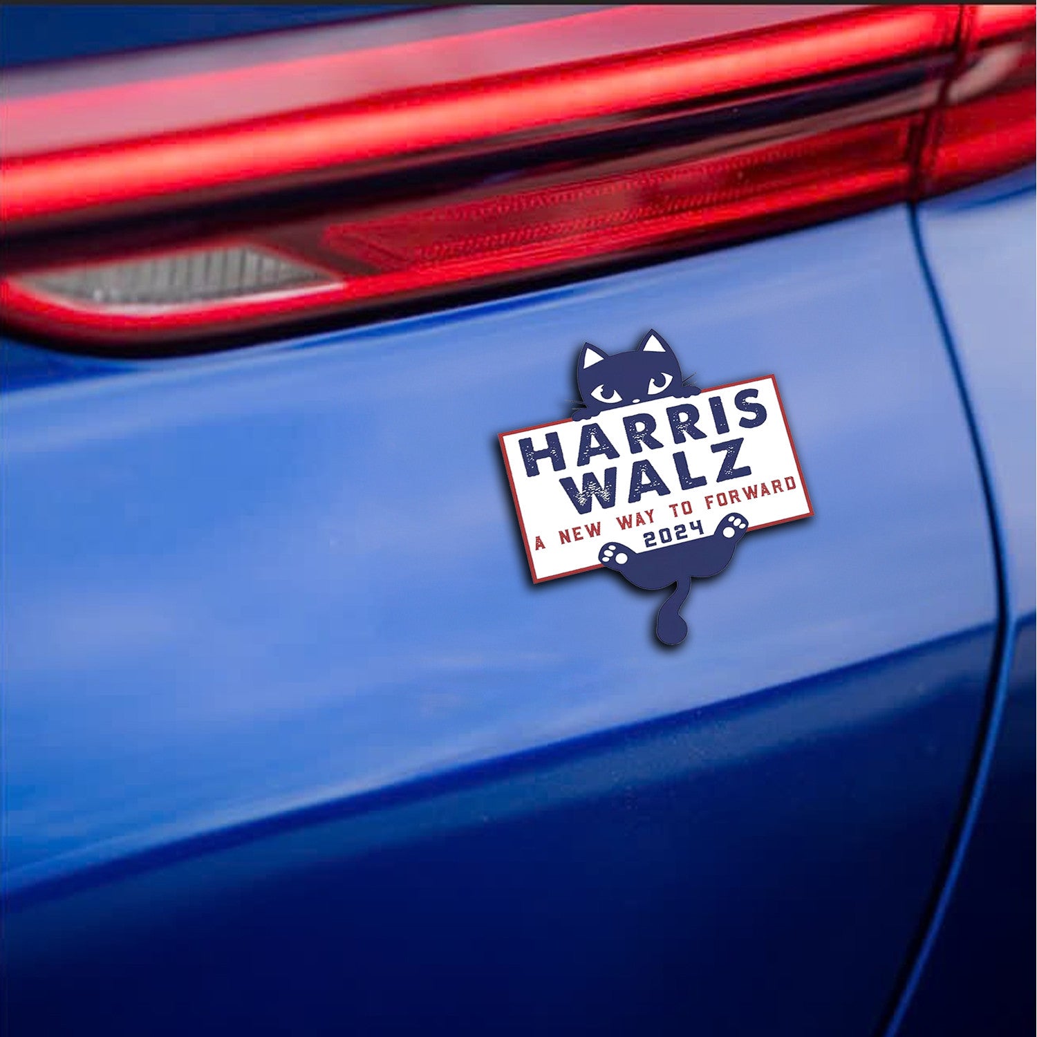 A New Way To Forward Harris Walz Car Magnets Childless Cat Lady Harris Walz 2024 Decal